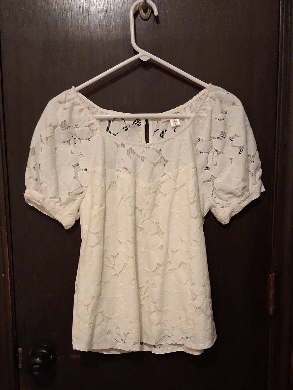 Monteau White Lace Blouse